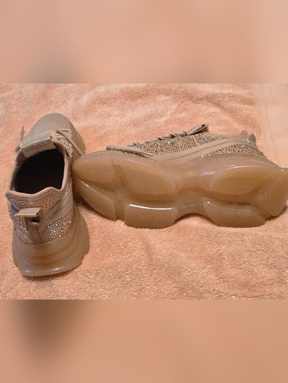 Steve Madden Maxima Blush Rhinestone Platform Sneakers - Never Worn - Picture 5 of 6